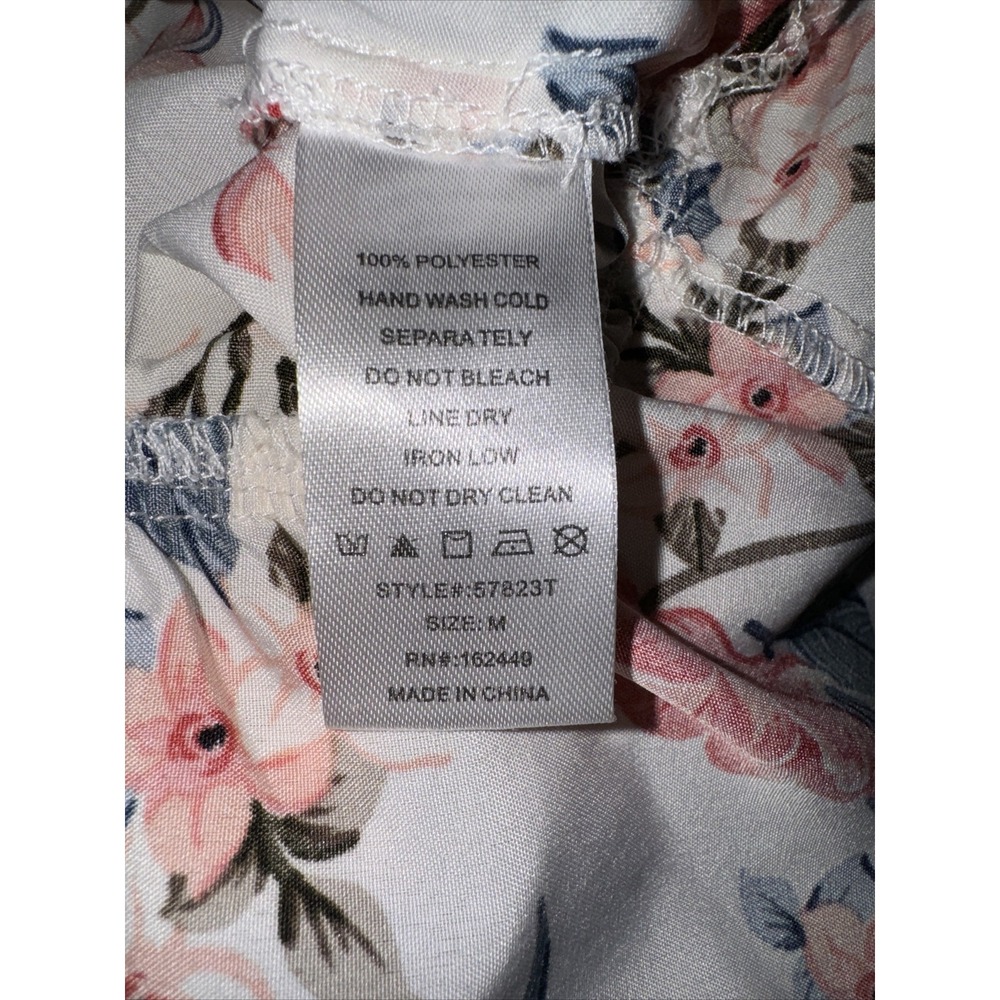 Milk & Honey Crop Top Blouse Boho Ruched Floral Sexy Milkmaid Coquette Women's M - Picture 7 of 11